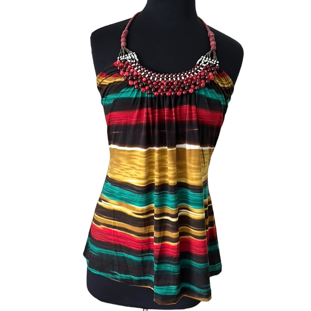 Vintage Wet Seal Beaded Halter Top Size XL